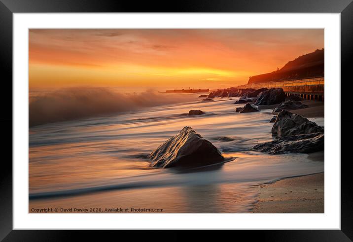 Cart Gap Beach Sunrise Norfolk Framed Mounted Print by David Powley