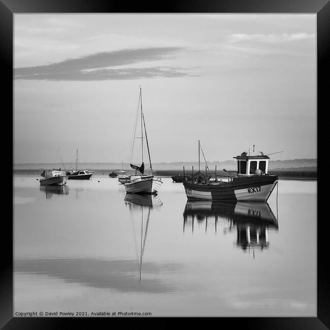 Morning Reflections at Brancaster Staithe Norfolk  Framed Print by David Powley