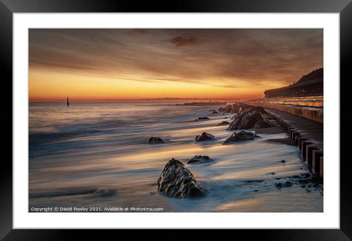 Dawn Light on Cart Gap Beach Norfolk Framed Mounted Print by David Powley