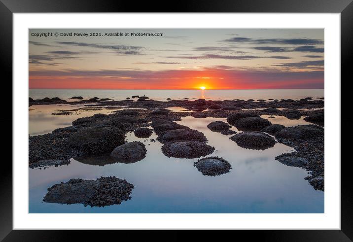 Hunstanton Beach Norfolk at Sunset Framed Mounted Print by David Powley
