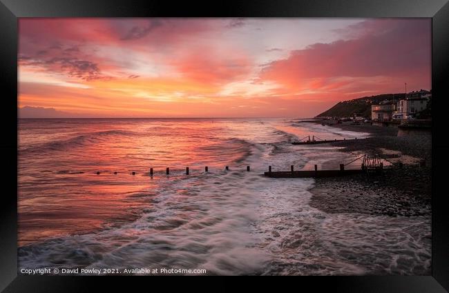 Sunrise From Cromer Pier Norfolk Framed Print by David Powley