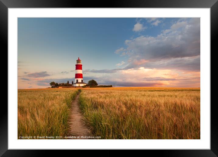 Clouds Over Happisburgh Lighthouse Norfolk Framed Mounted Print by David Powley