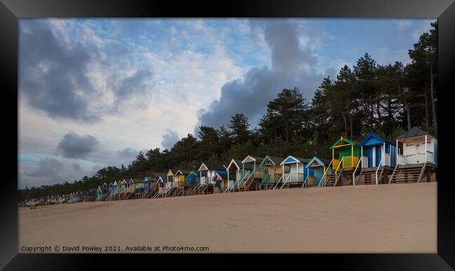 Colourful Beach Huts at Wells North Norfolk  Framed Print by David Powley