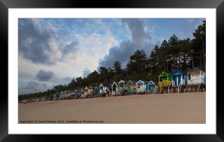 Colourful Beach Huts at Wells North Norfolk  Framed Mounted Print by David Powley