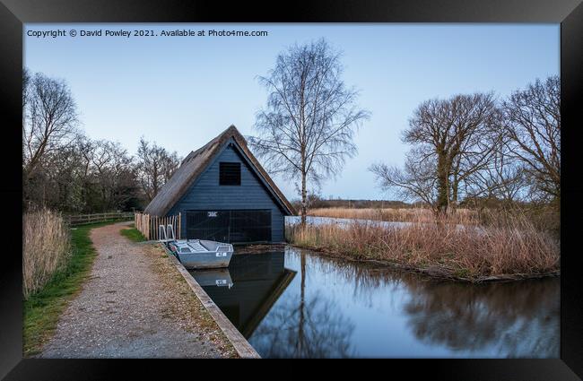 Boathouse At How Hill Norfolk Broads Framed Print by David Powley