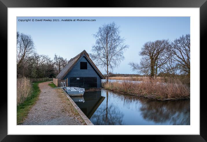 Boathouse At How Hill Norfolk Broads Framed Mounted Print by David Powley
