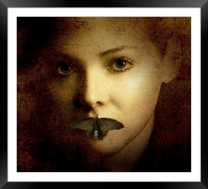 Butterfly Lips Framed Mounted Print by Caroline Claye