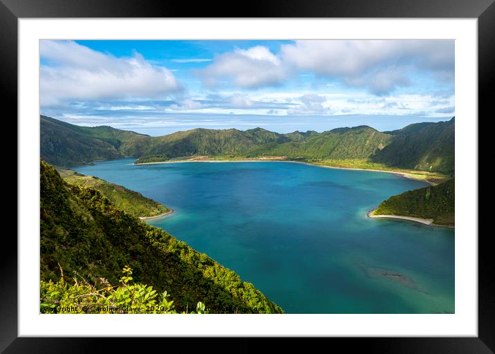 Lagoa Do Fogo, Azores Framed Mounted Print by Caroline Claye