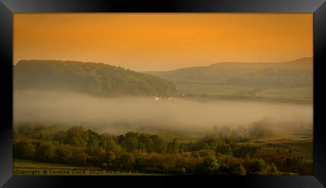 Early Morning Over The Peak District Framed Print by Caroline Claye