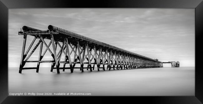 Steetley Jetty Monochrome Framed Print by Phillip Dove LRPS