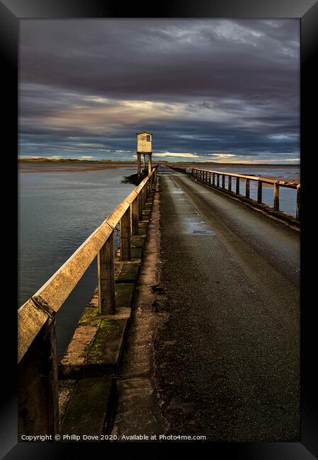 Holy Island Causeway and Refuge Framed Print by Phillip Dove LRPS