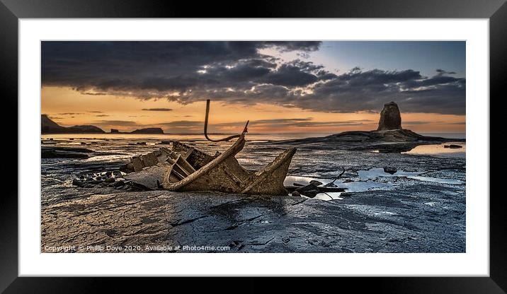 Admiral Van Tromp and Black Nab at Saltwick Bay Framed Mounted Print by Phillip Dove LRPS