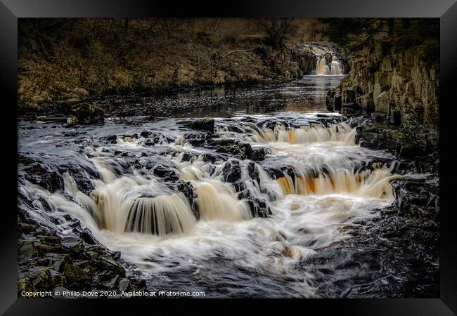 Low Force Waterfall, Teesdale Framed Print by Phillip Dove LRPS
