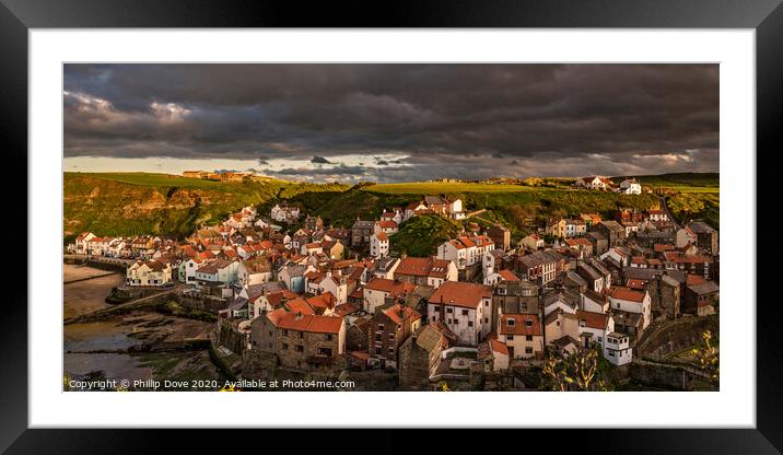 Storm Clouds over Staithes Framed Mounted Print by Phillip Dove LRPS