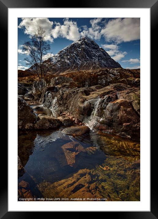 Cool Waters at the Buachaille Etive Mor Framed Mounted Print by Phillip Dove LRPS