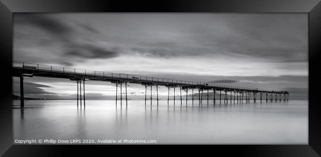 Saltburn Pier in Black and White Framed Print by Phillip Dove LRPS