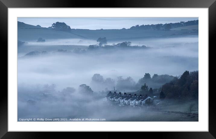 Gribdale Terrace in the Mist Framed Mounted Print by Phillip Dove LRPS