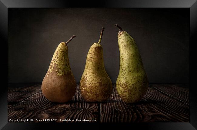 Three Pears Framed Print by Phillip Dove LRPS