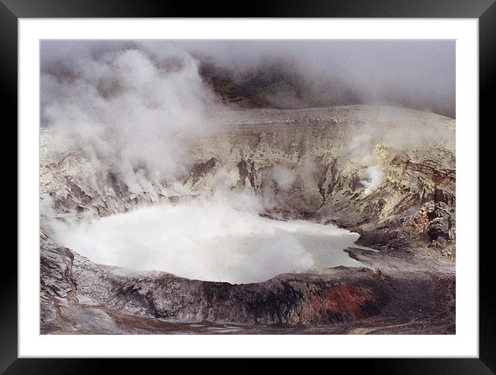 Volcano Poas. Framed Mounted Print by roy mcintosh