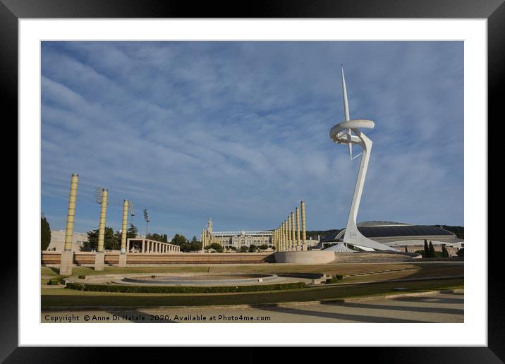Barcelona (Spain) : A view of the Olympic site.  Framed Mounted Print by Anne Di Natale