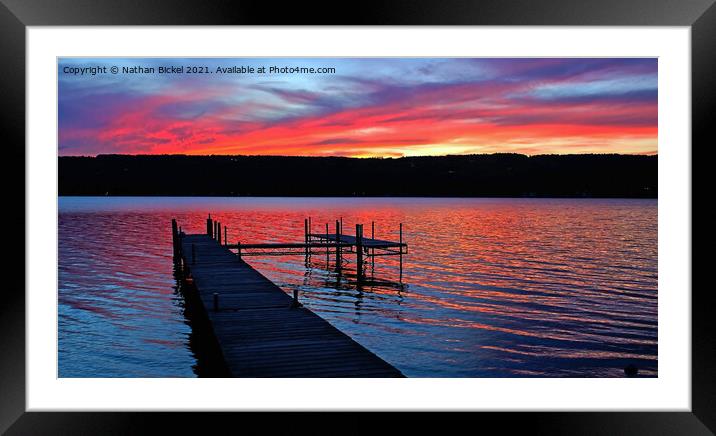 Sunset on Keuka Lake  Framed Mounted Print by Nathan Bickel