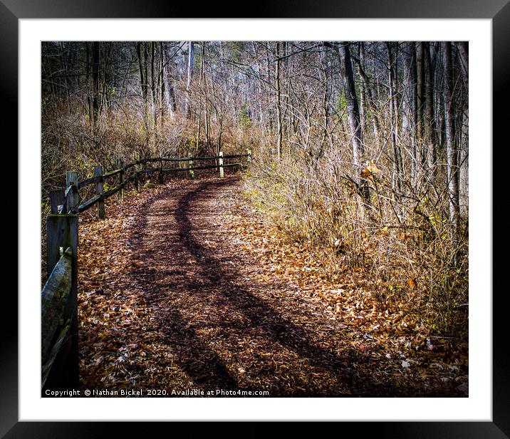 The Woods Road Framed Mounted Print by Nathan Bickel