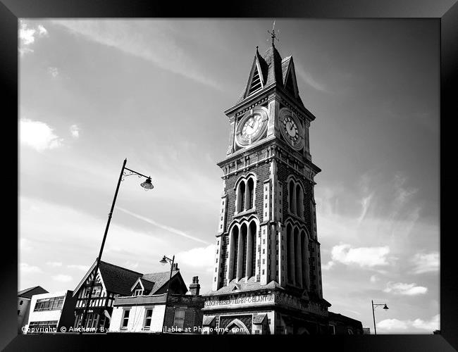 Newmarket  Clock Tower  Framed Print by Anthony Byrne
