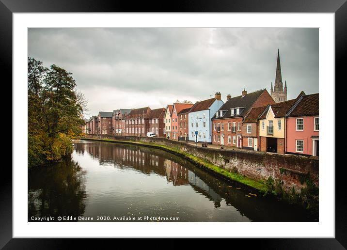 Norwich riverside Framed Mounted Print by Eddie Deane