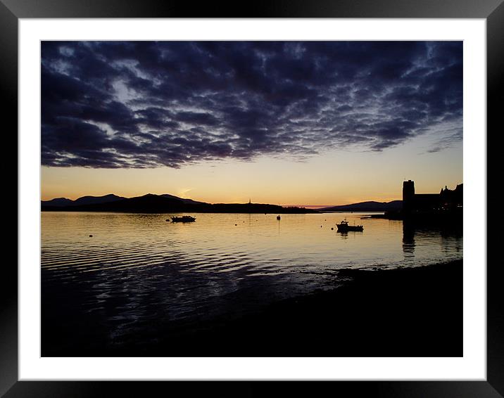 Oban to Mull sunset Framed Mounted Print by Andrew Bradshaw