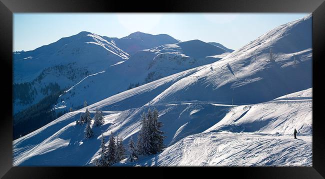 Skiing on a beautiful day Framed Print by Andrew Bradshaw