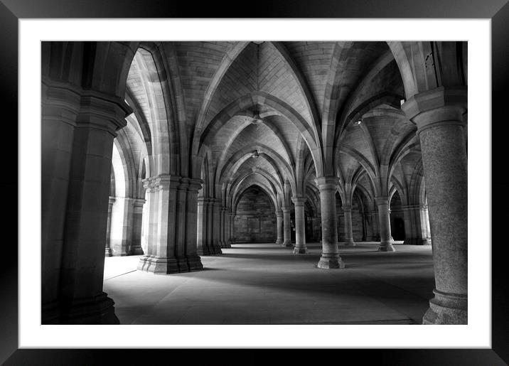 The Cloisters - University of Glasgow Framed Mounted Print by Theo Spanellis