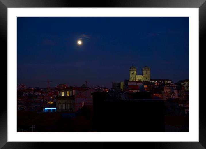 Full moon over Porto Framed Mounted Print by Theo Spanellis