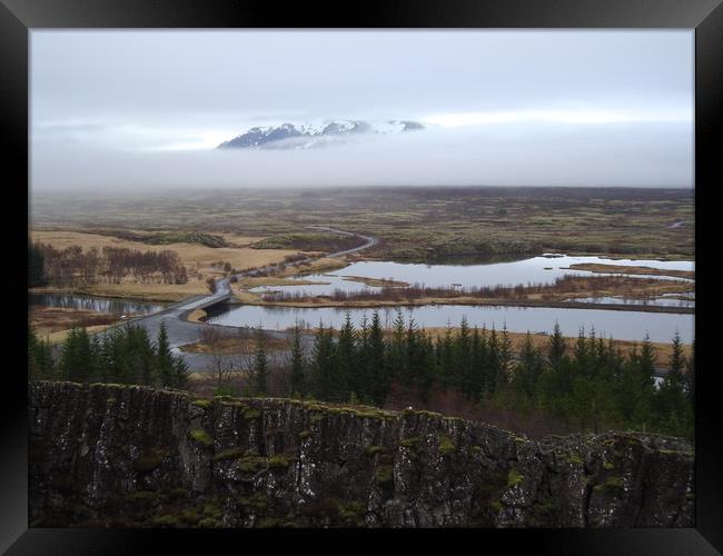 Þingvellir valley of tectonic plates, Iceland Framed Print by Theo Spanellis