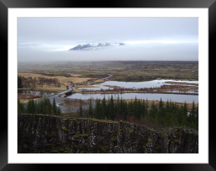Þingvellir valley of tectonic plates, Iceland Framed Mounted Print by Theo Spanellis