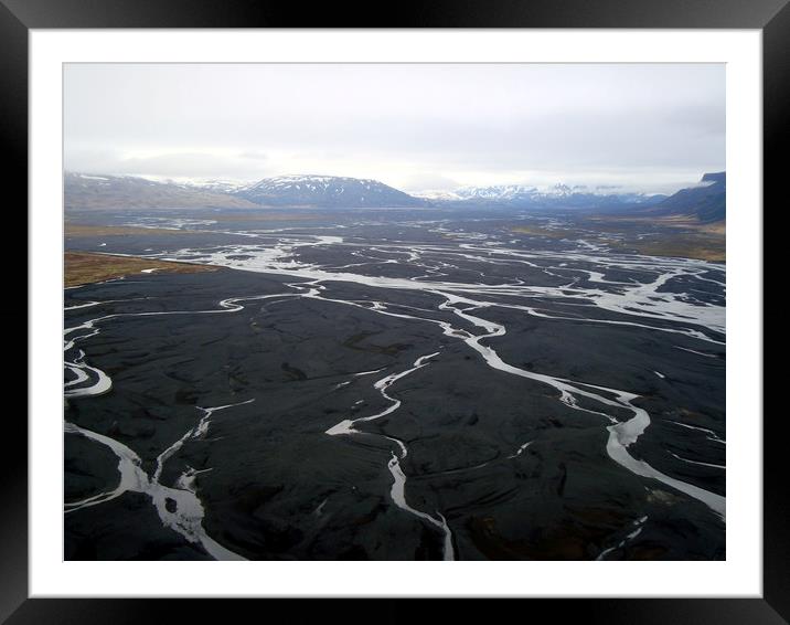 Volcanic ash field in Iceland Framed Mounted Print by Theo Spanellis