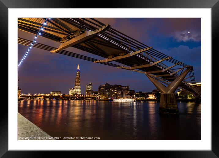 London - Millenium Bridge Framed Mounted Print by Steve Lewis