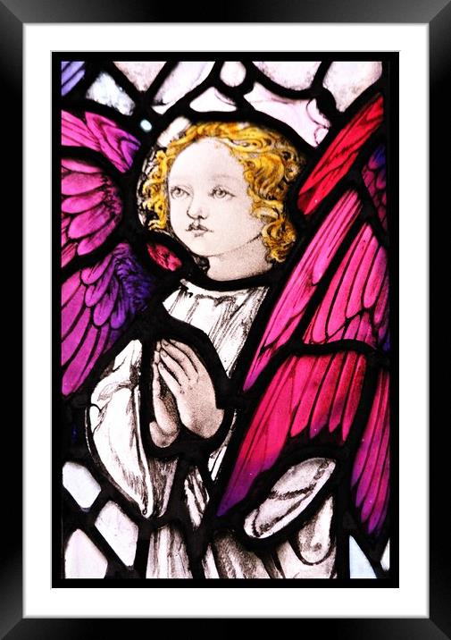 ANGEL IN STAINED GLASS Framed Mounted Print by Sue HASKER