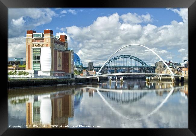 Famous Bridges on the Tyne at Newcastle Framed Print by DHWebb Art