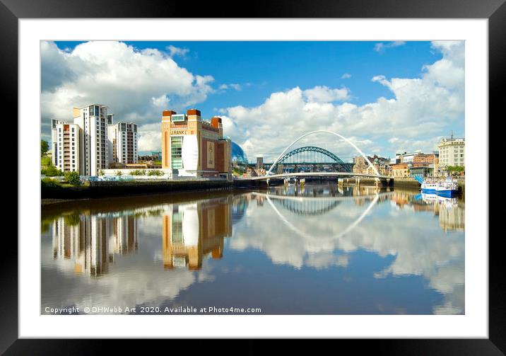 River Tyne at Newcastle & the Sage Gallery Framed Mounted Print by DHWebb Art