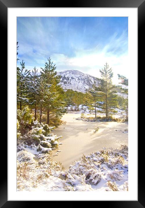 Scottish Highlands Snowy Mountain Framed Mounted Print by DHWebb Art