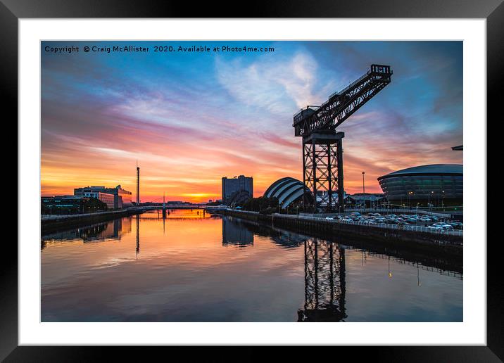 Glasgow City Skyline Framed Mounted Print by Craig McAllister