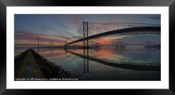Forth Bridges at sunrise. Framed Mounted Print by Scotland's Scenery
