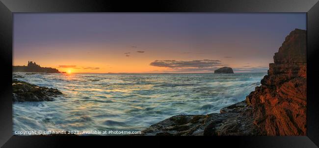 sunset view of Tantallon castle. Framed Print by Scotland's Scenery