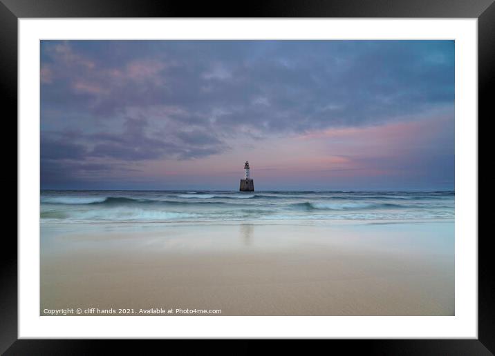 sunset view Aberdeenshire lighthouse Framed Mounted Print by Scotland's Scenery