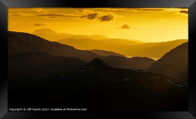 Sunset in Glencoe over the meall mor mountain. Framed Print by Scotland's Scenery