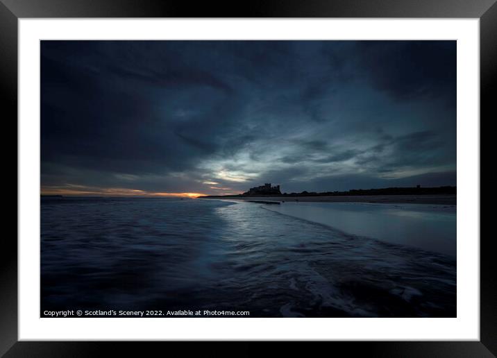 Bamburgh Castle at sunrise Framed Mounted Print by Scotland's Scenery