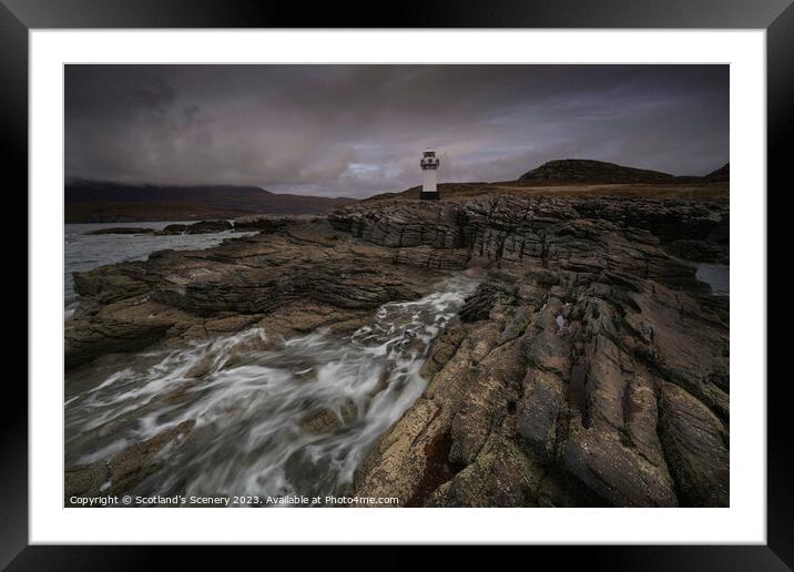 Rhue Lighthouse, North west Scotland. Framed Mounted Print by Scotland's Scenery