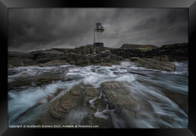 Rhue lighthouse, Scotland. Framed Print by Scotland's Scenery