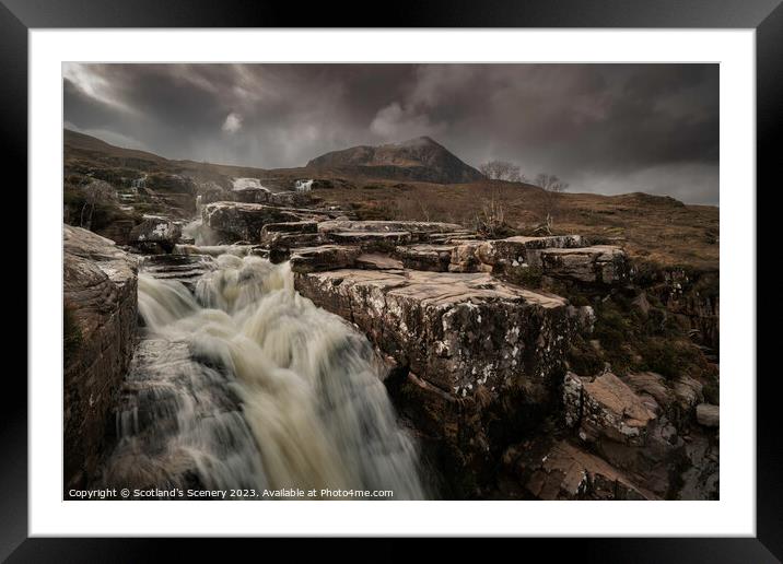 Ardessie waterfalls, Northwest highlands, Scotland. Framed Mounted Print by Scotland's Scenery