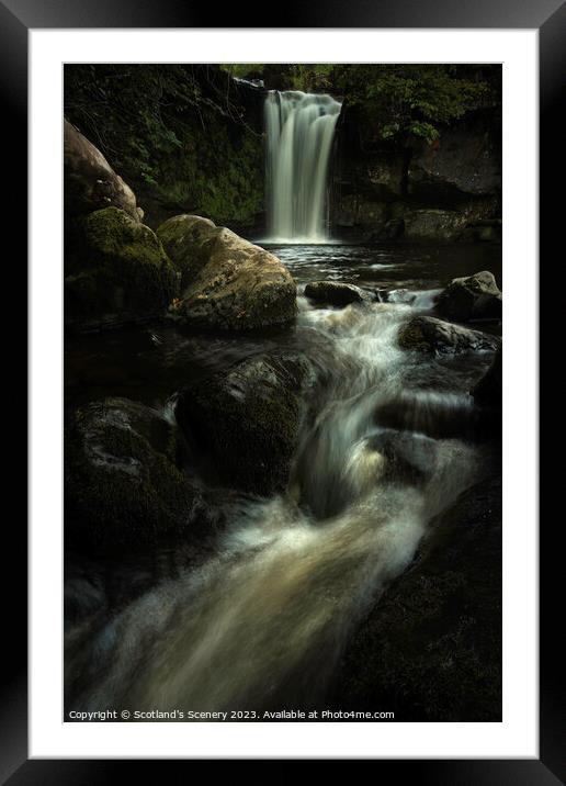 Campsie waterfalls, Scotland. Framed Mounted Print by Scotland's Scenery